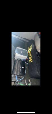 Ported 10" Kicker Comp Install in a 2015 Chevrolet 2500 HD including a Power Inverter connected and fused to the Amplifier