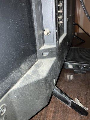 Dust behind tv