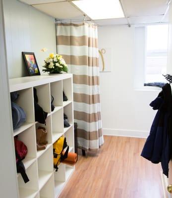 Cubby and coat room