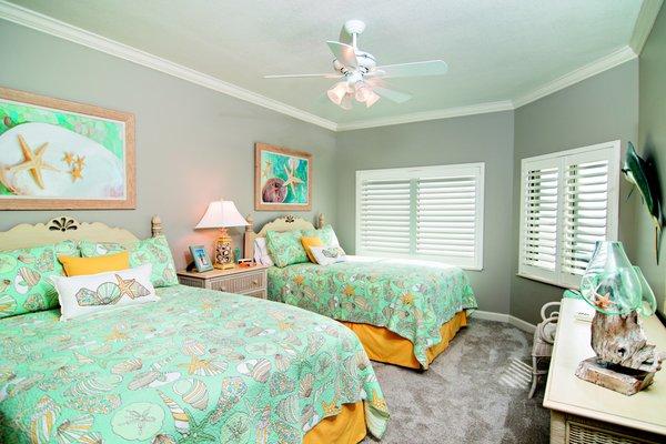 Interior design by Florida Linen - beautiful beach front bedroom