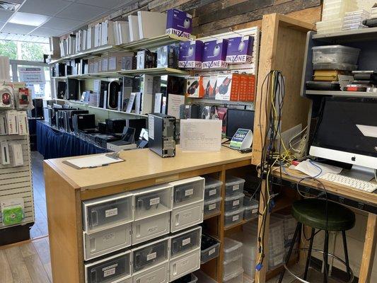 work bench and display