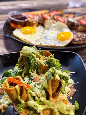 Chicken Tinga Taquitos, French Toast Plate