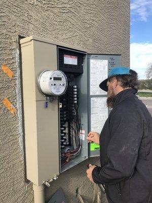 Safety check of the electrical panel.