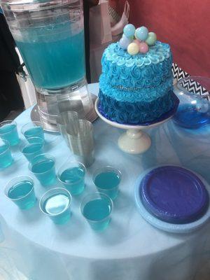 Cake and beverages