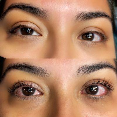 Beautiful lash lift transformation.