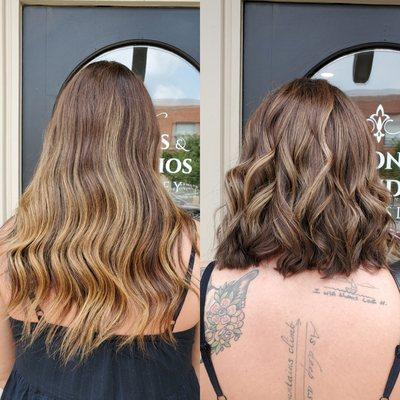 Cut and partial balayage