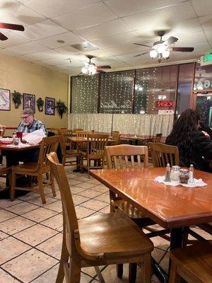 The dining area