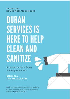 Let us help you clean and sanitize!