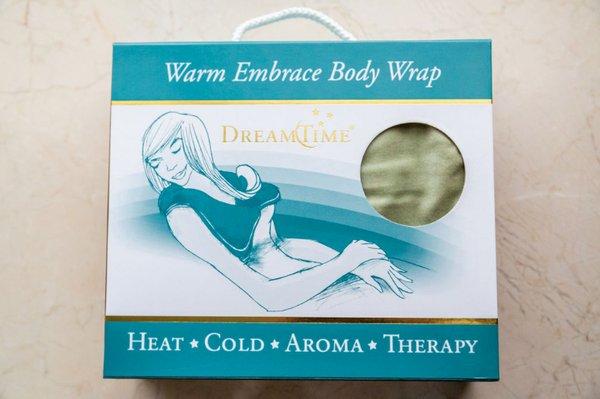 Melt away the stress from the day with a heated body wrap, perfect for shoulders, neck and back. Available for purchase at Prevana Wellness.