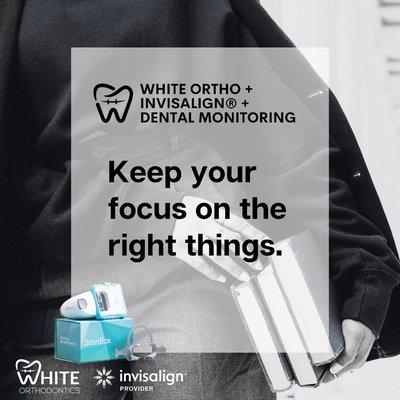 White Ortho uses Dental Monitoring with Invisalign® treatment to ensure the best outcomes, uninterrupted.