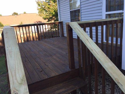 Deck staining and restoration.