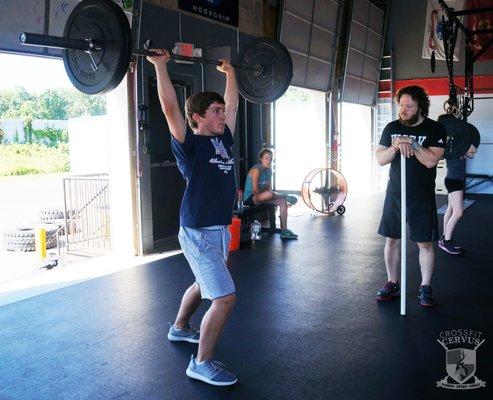 CrossFit Cervus Varsity Athlete Summer Camp 2017 - Our athletes build power through movements like the Clean & Jerk