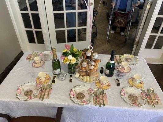 The mother's day brunch was so beautiful, it was tea party themed.