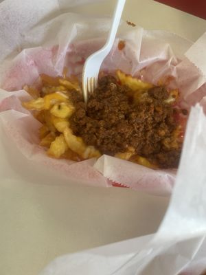 Chili cheese fries. Great!