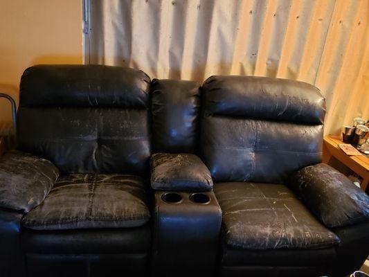 I need to reupholster a 2 seat power recliner with cup holder i have the material already.