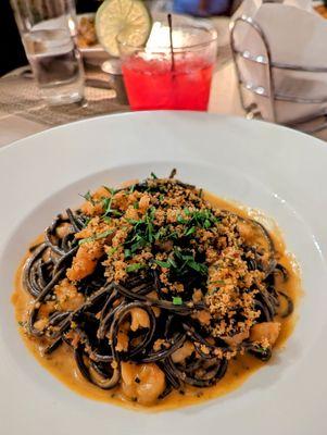 Squid ink pasta, yum!