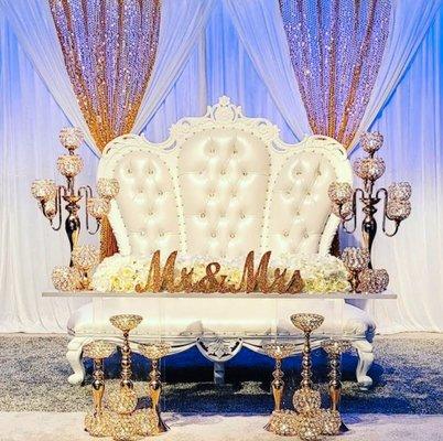 White Love seat ideal for Weddings and Events