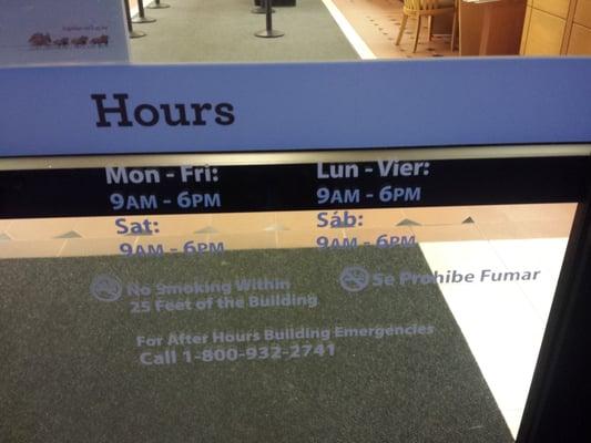 New hours