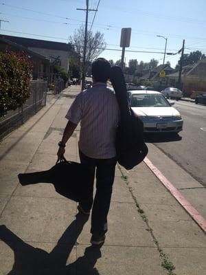 Happy customer picking up guitars for the young musicians at home.