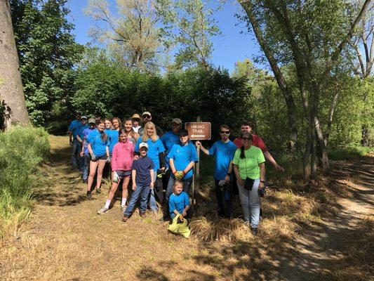 The Love Lodi event had 20 volunteers clearing trail and removing the invasive Milk Thistle.