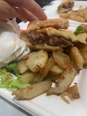 The terrible microwaved burger and air fryer fries