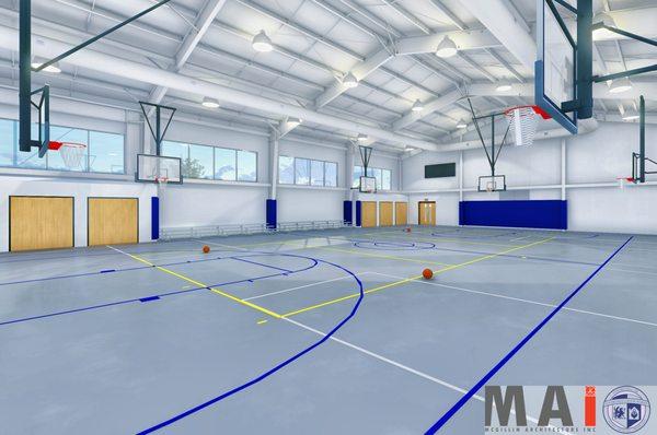 Centreville Layton School Gymnasium interior rendering