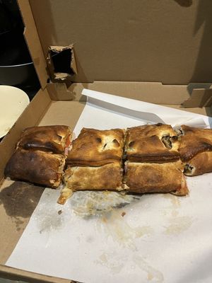 Burnt Stromboli from  Vinnie's Italian Eatery in Williamsport pa