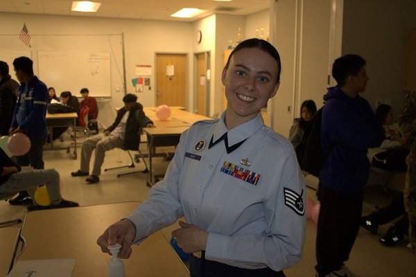 Air Force Recruiter at a School Visit