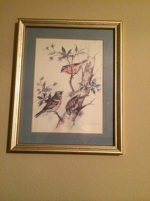 3.50 cent wonderful bird print in frame!