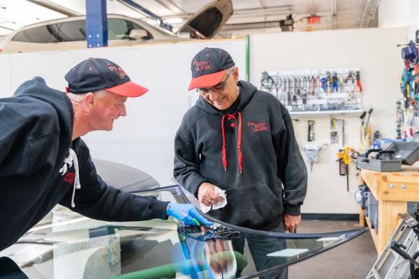 Billy Bob inspecting the quality of the glass