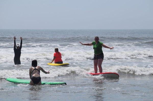 taking turns catching waves