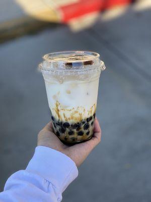 Creme Brulee Milk with brown sugar boba