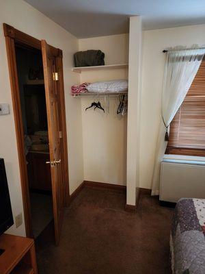 Coat closet and Bathroom.