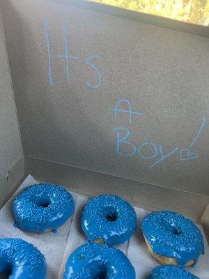 Blue glazed donuts