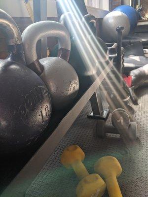 Kettlebells and weights