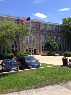 Parking lot and entrance