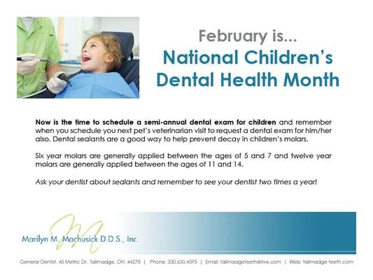 February is National Children's Dental Health Month!