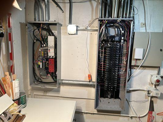 Panel upgrade with transfer switch.