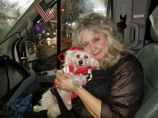 Mascot Baxter w/momma Mrs. Rick, at the end of this year's New Year's Eve!