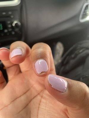 Chipped dip nails after 2 days