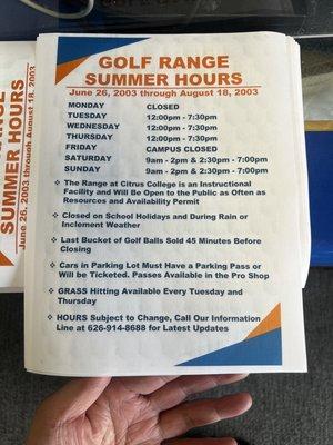 New Summer Hours