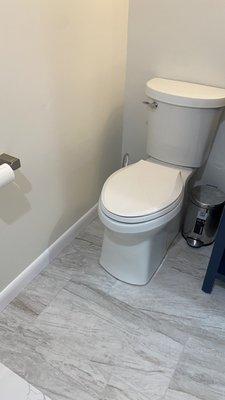 New toilet and flooring.