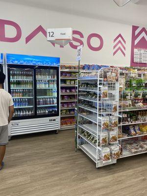 Drinks and snacks/food aisles near register