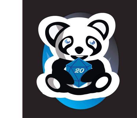 Cute Panda holding a D20