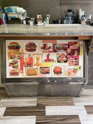 Visual menu and juice bar