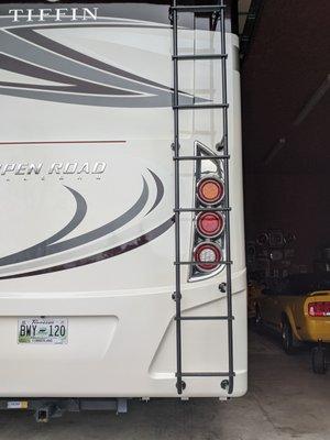 Gary's repaired the damage to the body of our 2018 Tiffin motorhome and replaced the roof ladder. It looks brand new!