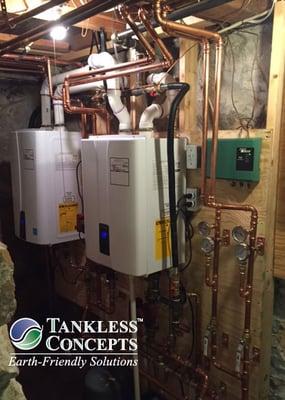 Navien NPE-240A water heater & NHB-110 gas boiler, Falls Church