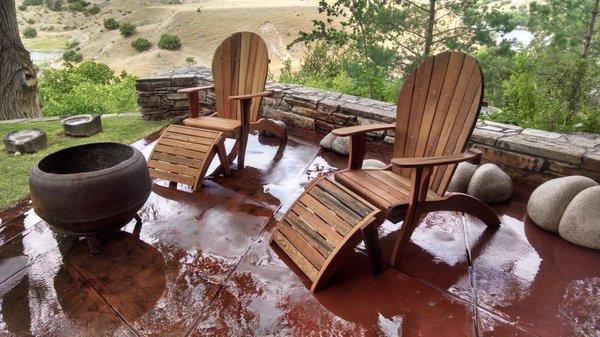 Adirondack Chairs and Footstools