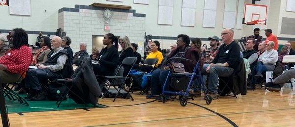 The gym can also accommodate large community meetings.