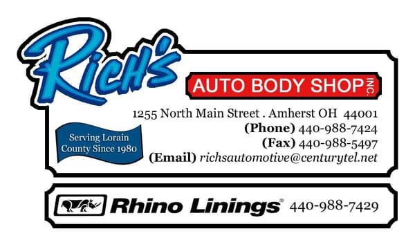 We are your local, family owned, one stop shop for all your mechanical, body work, Rhino Liner, and towing needs.